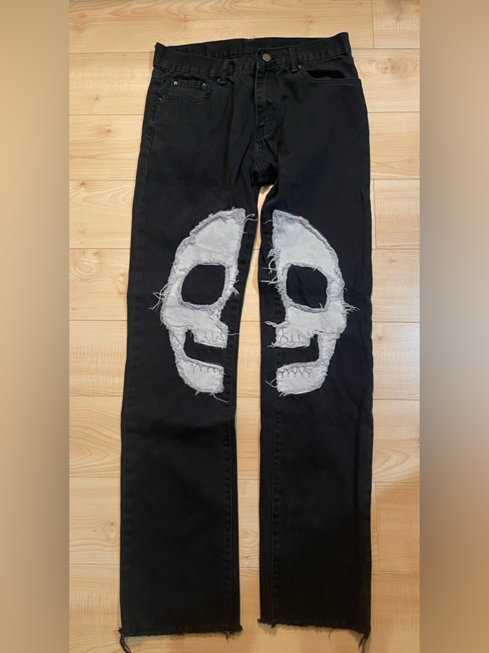 MNML‎ Skulls Jeans Pants Size 33 Black